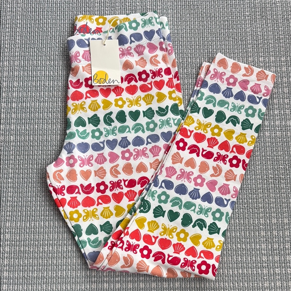 Boden Red and Pink Heart Pattern Leggings